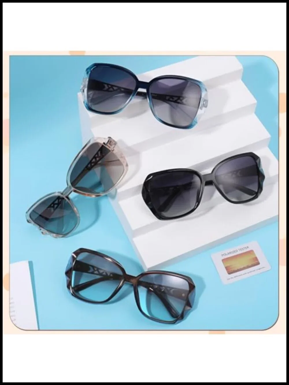 4 Pack Oversized Square Sunglasses for Women UV400 Protection